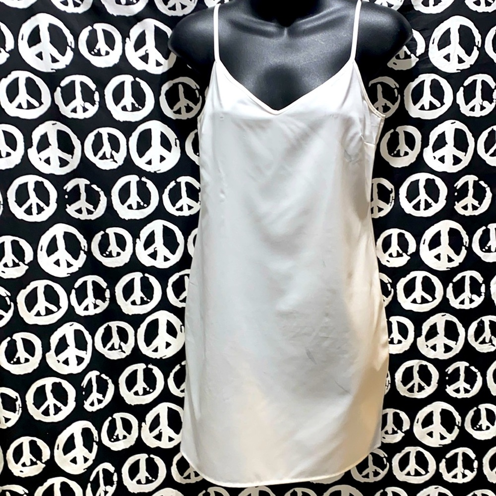 CLUB MONACO WHITE POLYESTER SLIP DRESS SZ S ADJUSTABLE STRAPS